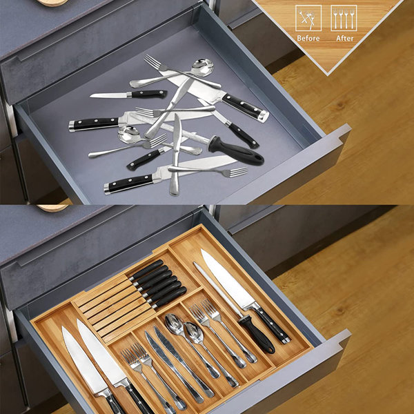 Loon Peak® Darrelyn Flatware & Kitchen Utensils Drawer Organizer Wayfair